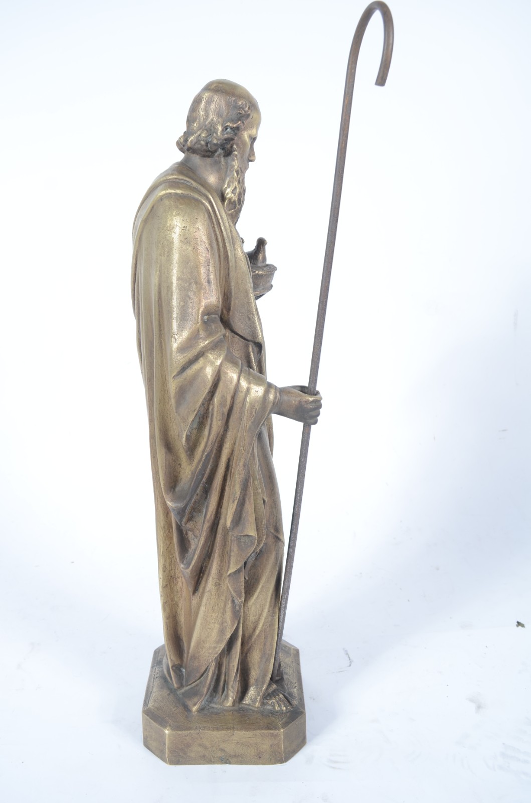 Imagem de bronze representando São Joaquim com cajado. - foto 4 de 5