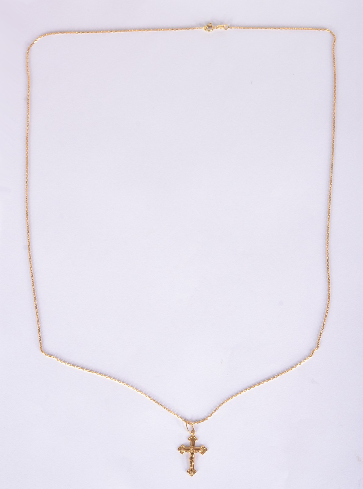 Colar com crucifixo com Cristo de ouro 18 k., contraste 750 mls. (Por... - foto 2 de 6