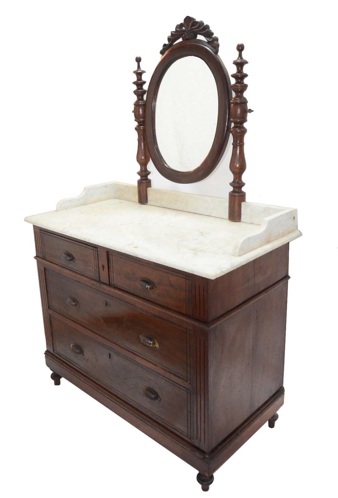 Móvel toilette de madeira nobre, tampo de mármore, parte inferior com... - foto 1 de 8