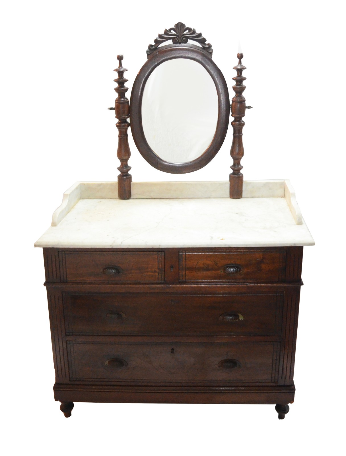 Móvel toilette de madeira nobre, tampo de mármore, parte inferior com... - foto 2 de 8