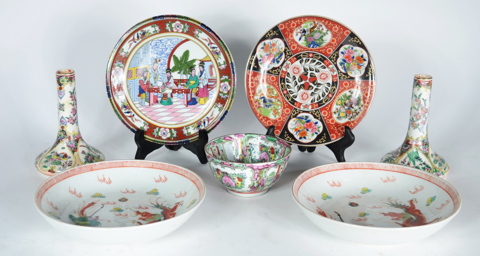 Diversas peças de porcelana oriental, composto de: par de solifleurs... - foto 1 de 11