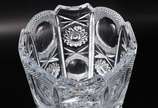 Vaso de cristal tcheco lapidado, borda recortada. - Vaso de cristal tcheco lapidado, borda recortada.