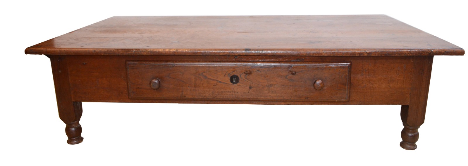 Mesa de centro de madeira nobre com uma gaveta, estilo colonial... - foto 2 de 6