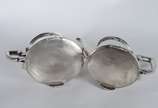 Fracalanza (1884),  - Baixela para chá e café de metal prateado Fracalanza, composto de: 2 bules, leiteira, açucareiro, manteigueira (faltando o recipiente de cristal, só t