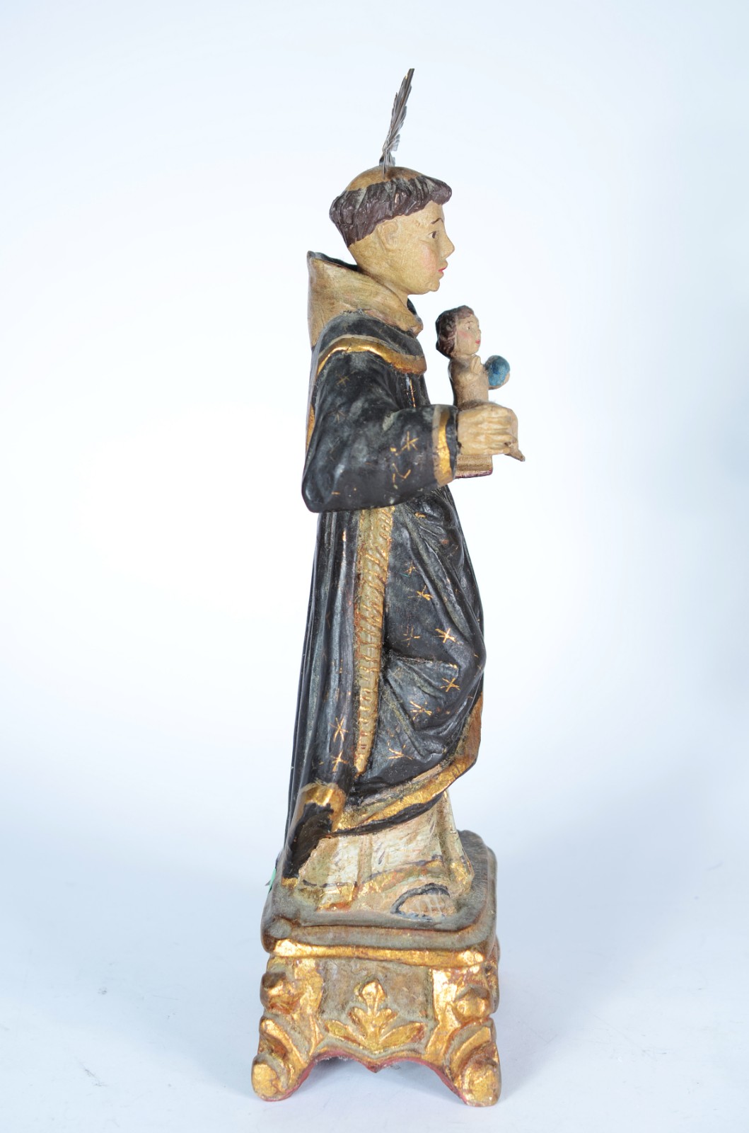 Santo Antonio com Menino - Imagem de madeira policromada e dourado... - foto 4 de 6
