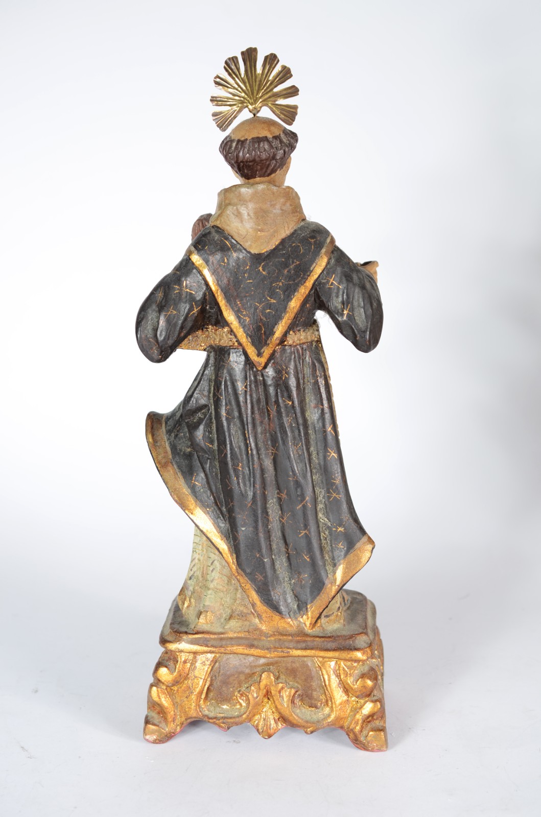 Santo Antonio com Menino - Imagem de madeira policromada e dourado... - foto 5 de 6