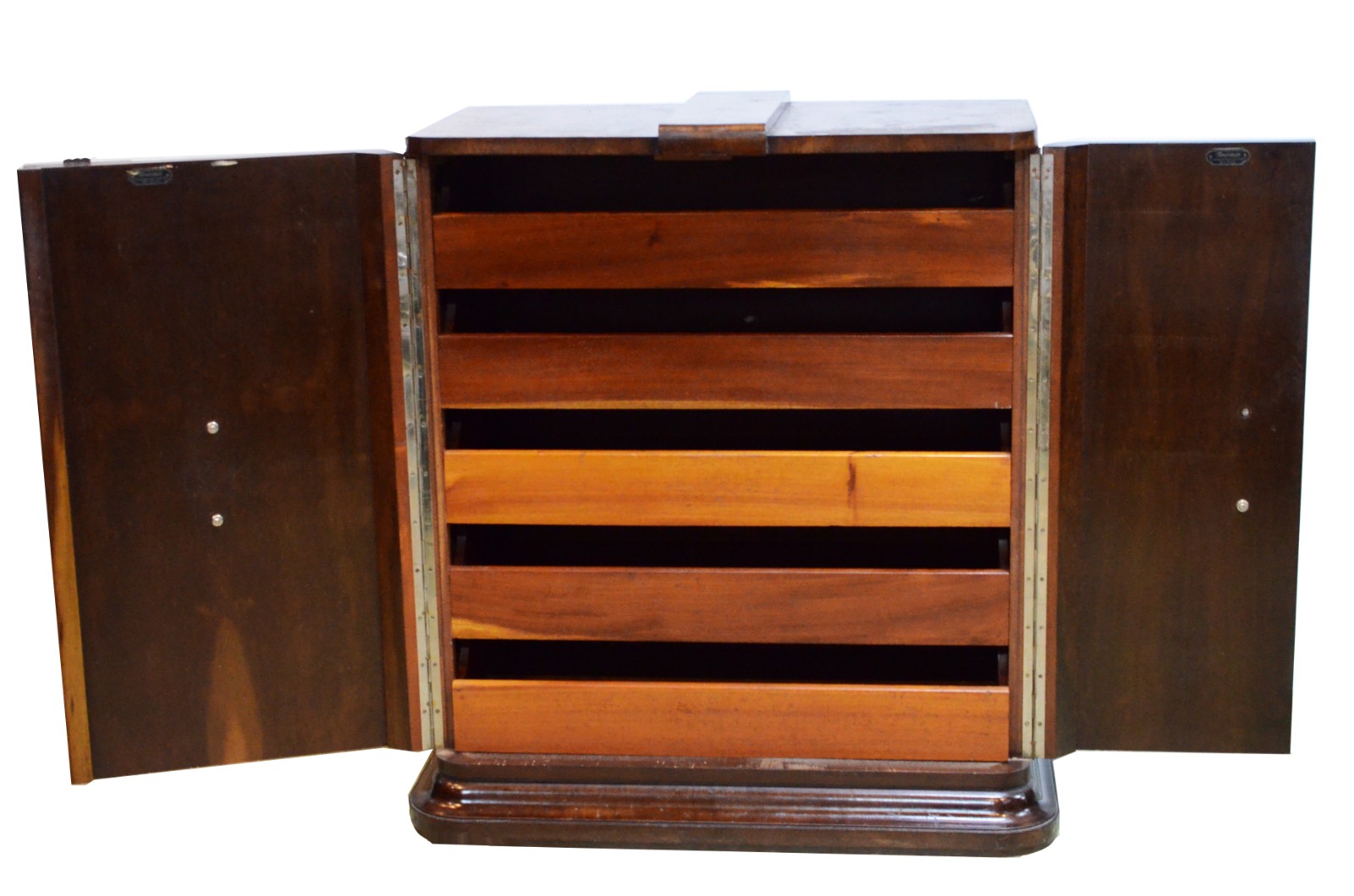 Cômoda de madeira nobre no estilo Art Deco, duas portas com cinco... - foto 5 de 9