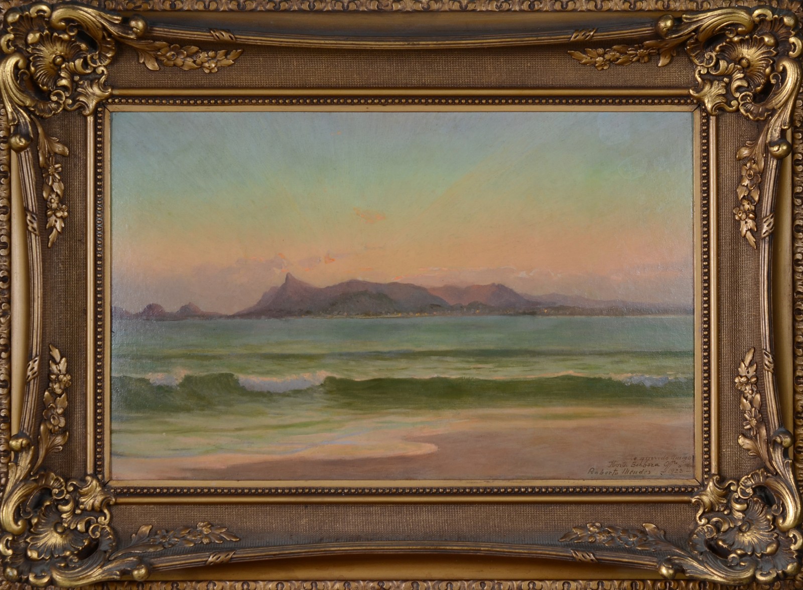 Roberto Mendes (1867-1942), Marinha com vista do Rio de Janeiro - foto 2 de 5