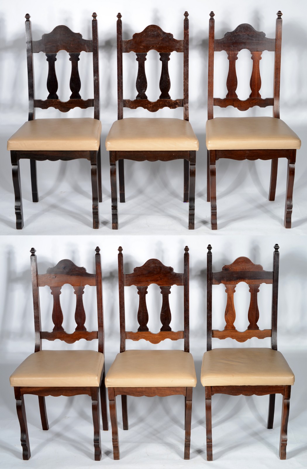 Conjunto com 6 cadeiras para sala de jantar de madeira nobre... - foto 1 de 9