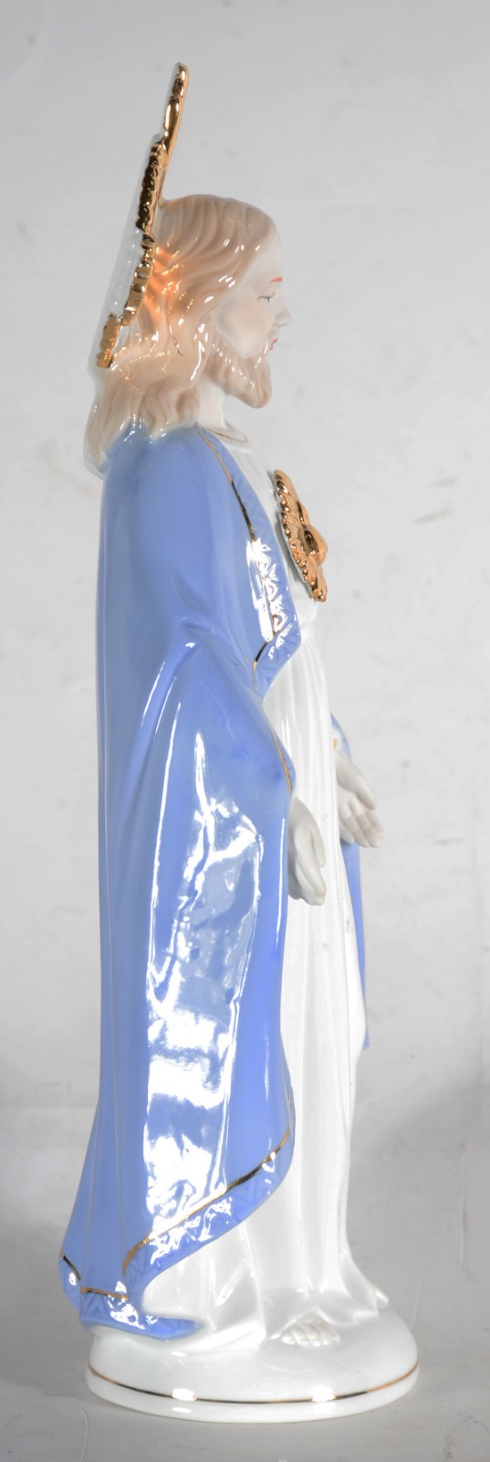Estatueta de porcelana policromada representando Sagrado Coração de... - foto 3 de 6