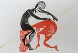 Hansen Bahia (1915-1978),  - Xilogravura - tiragem 21/30. Vidro trincado.