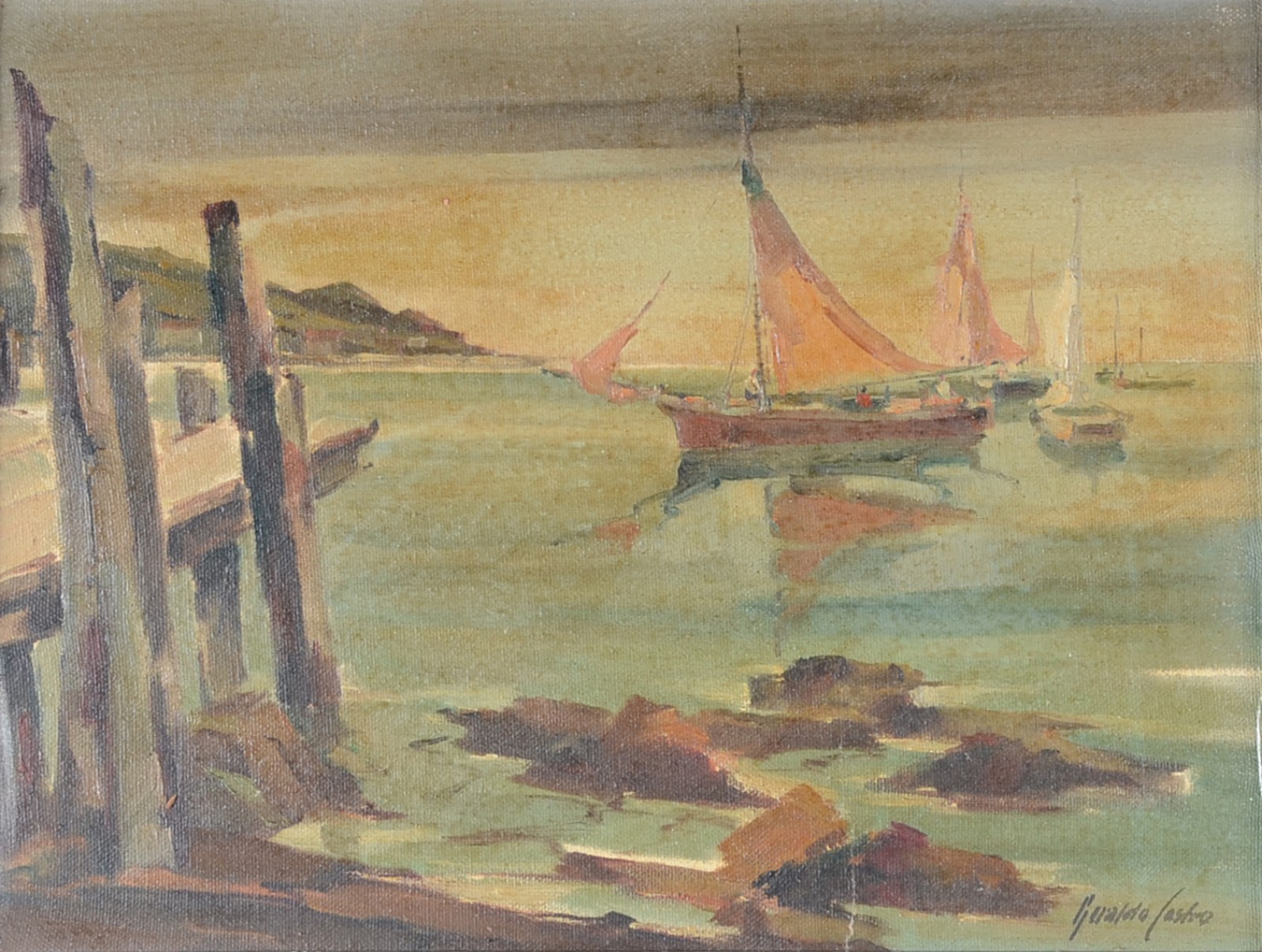 Geraldo Castro (1914-1922), Marinha com barcos - foto 1 de 5