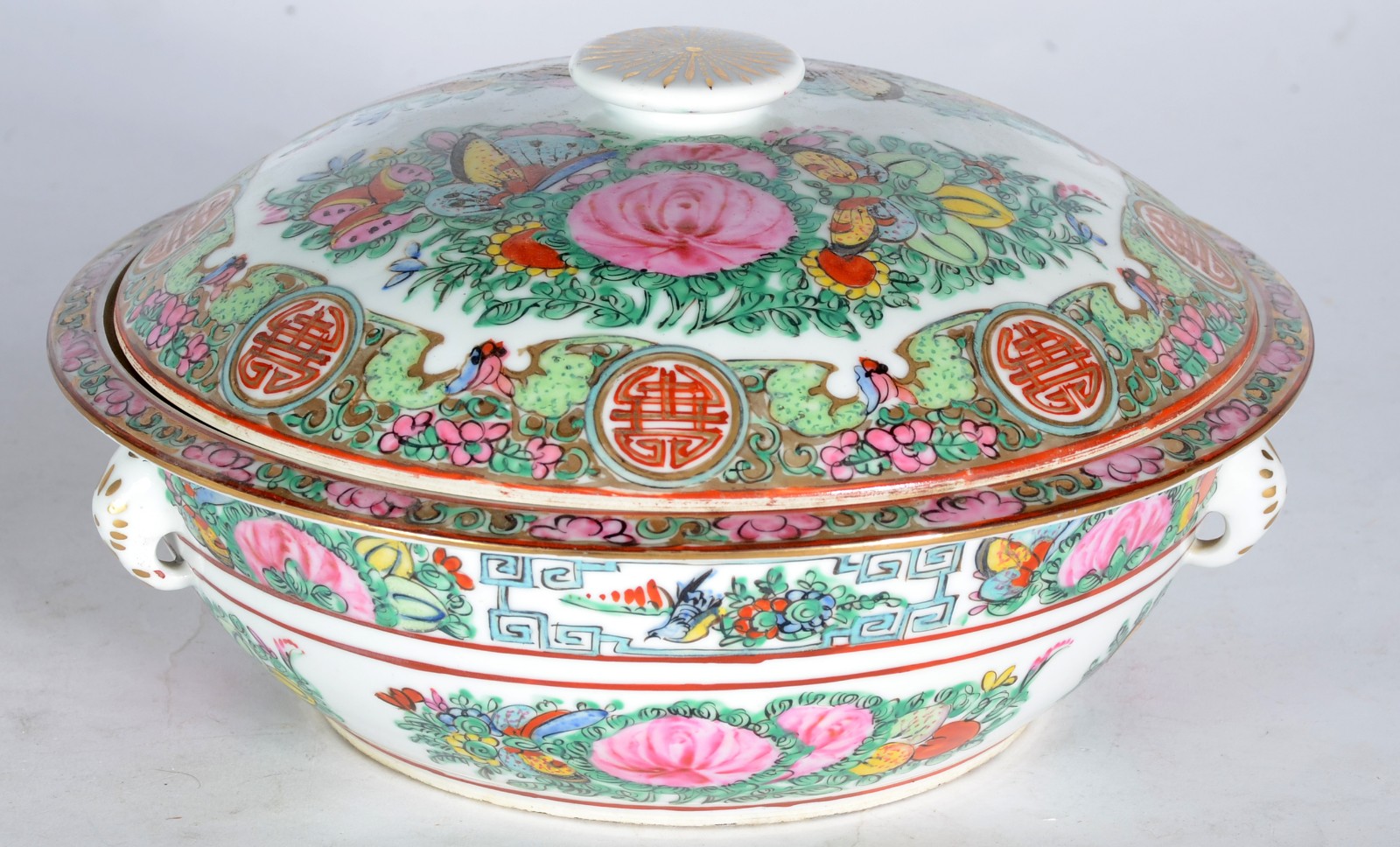 Serviço de jantar e chá de porcelana oriental, decoração floral em... - foto 5 de 10