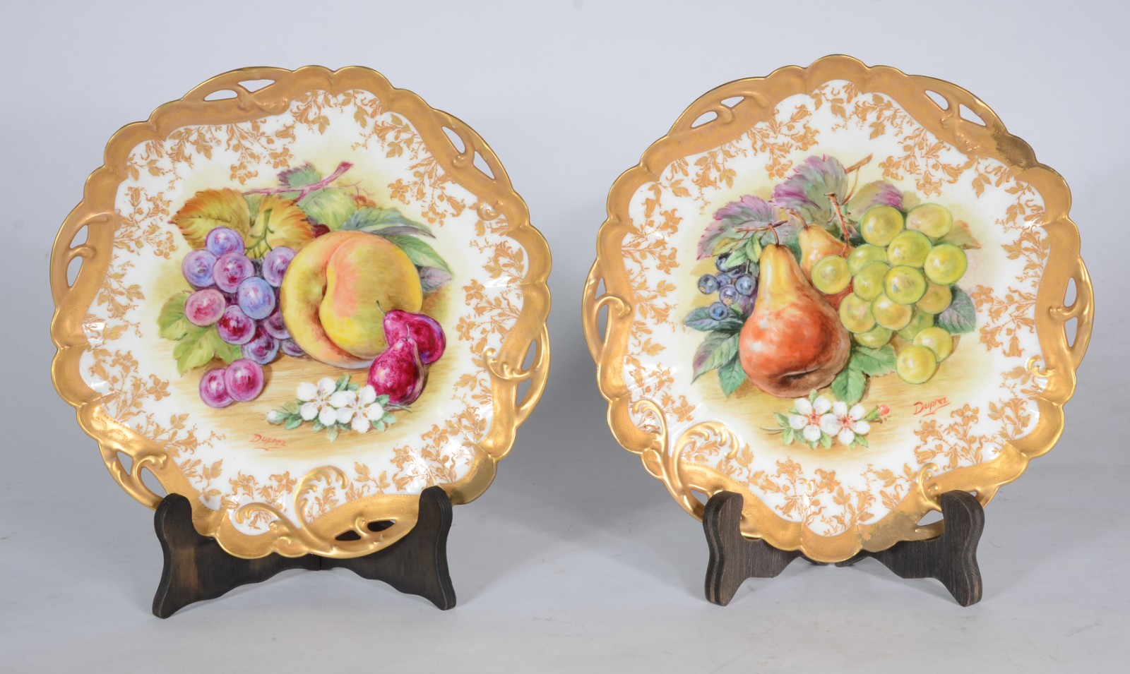 Par de lindos pratos de porcelana francesa Haviland, ricamente... - foto 1 de 4