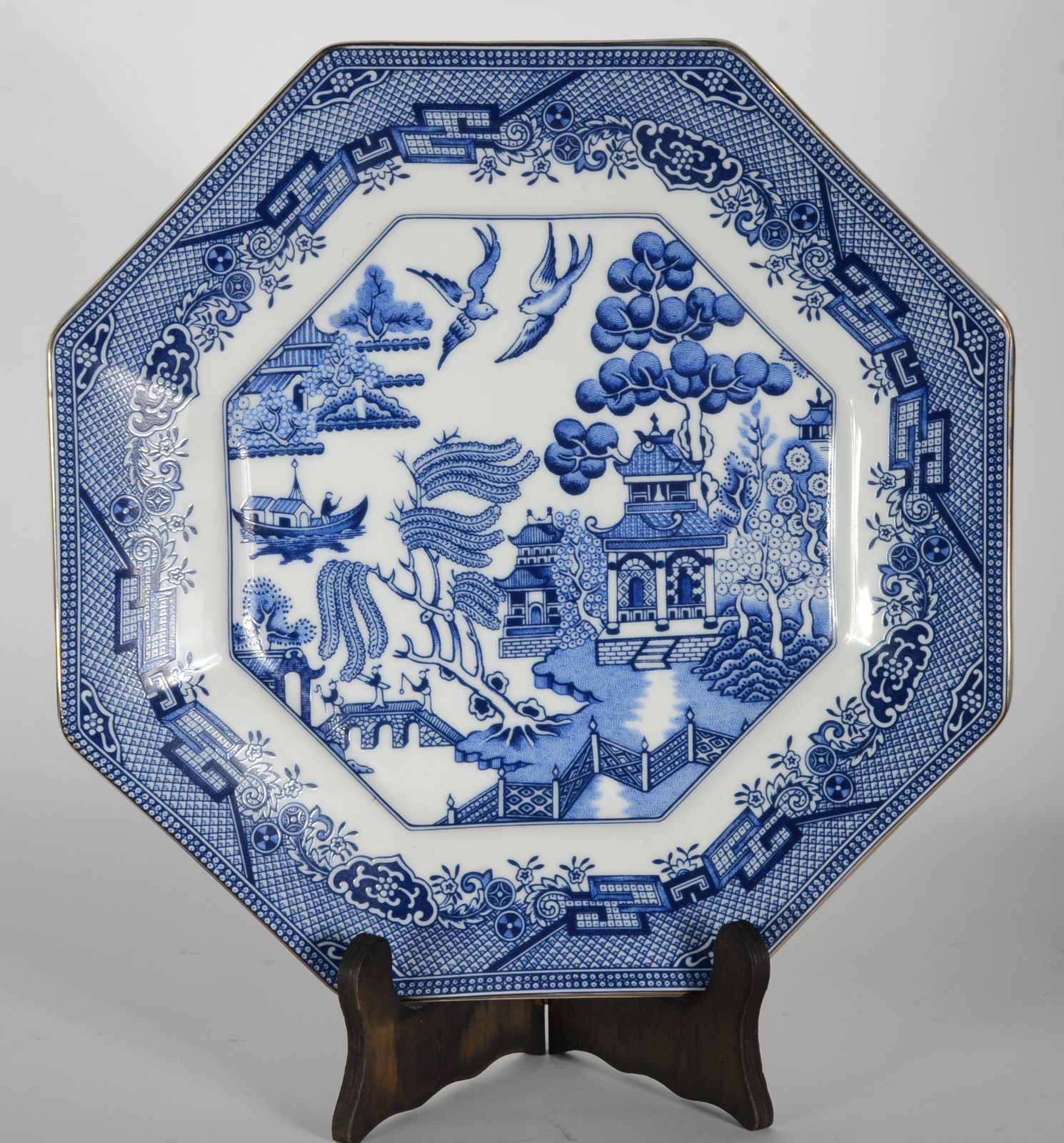 Cinco pratos diversos de porcelana oriental azul e branco. - foto 7 de 9