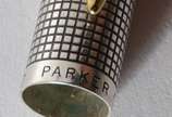 PARKER,  - Três canetas americanas de prata Sterling, bico de pena.