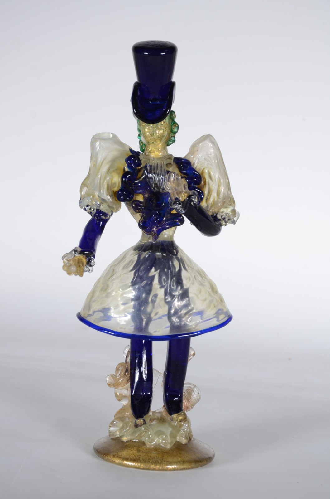 Figura de vidro de murano veneziano com pó de ouro. Base trincada e... - foto 1 de 7
