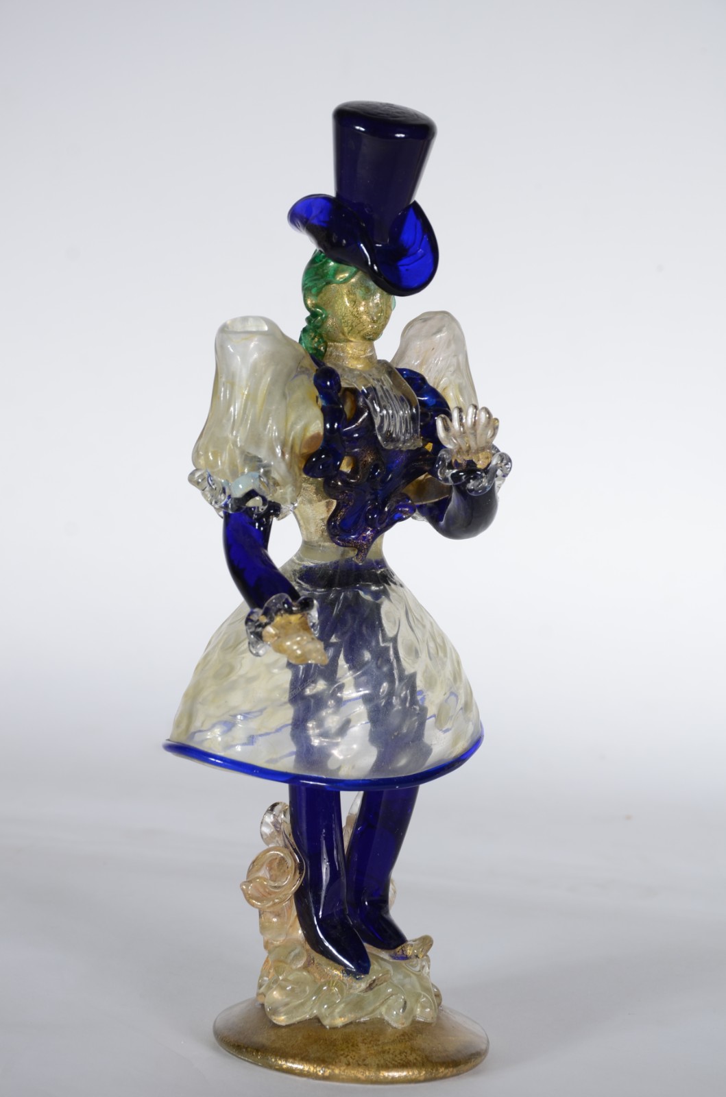 Figura de vidro de murano veneziano com pó de ouro. Base trincada e... - foto 2 de 7