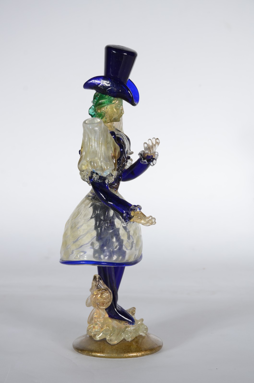 Figura de vidro de murano veneziano com pó de ouro. Base trincada e... - foto 3 de 7