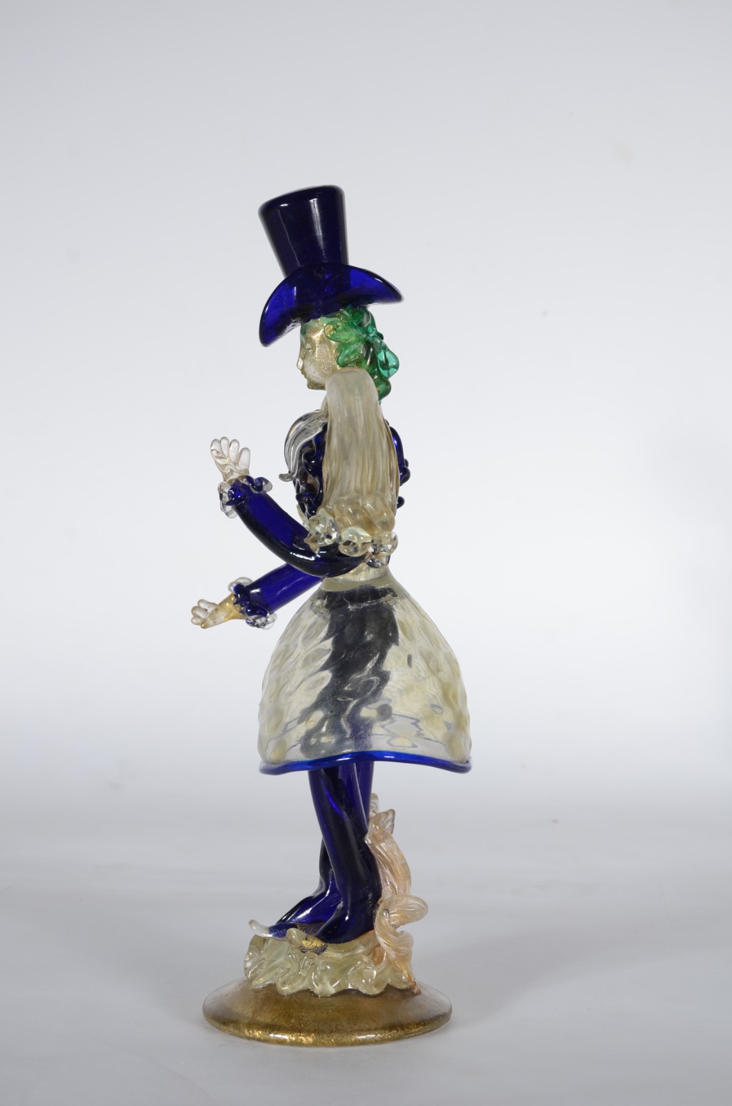 Figura de vidro de murano veneziano com pó de ouro. Base trincada e... - foto 5 de 7