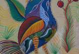 Chico da Silva (1910-1985), Galo - Óleo sobre tela. Datado 1972.