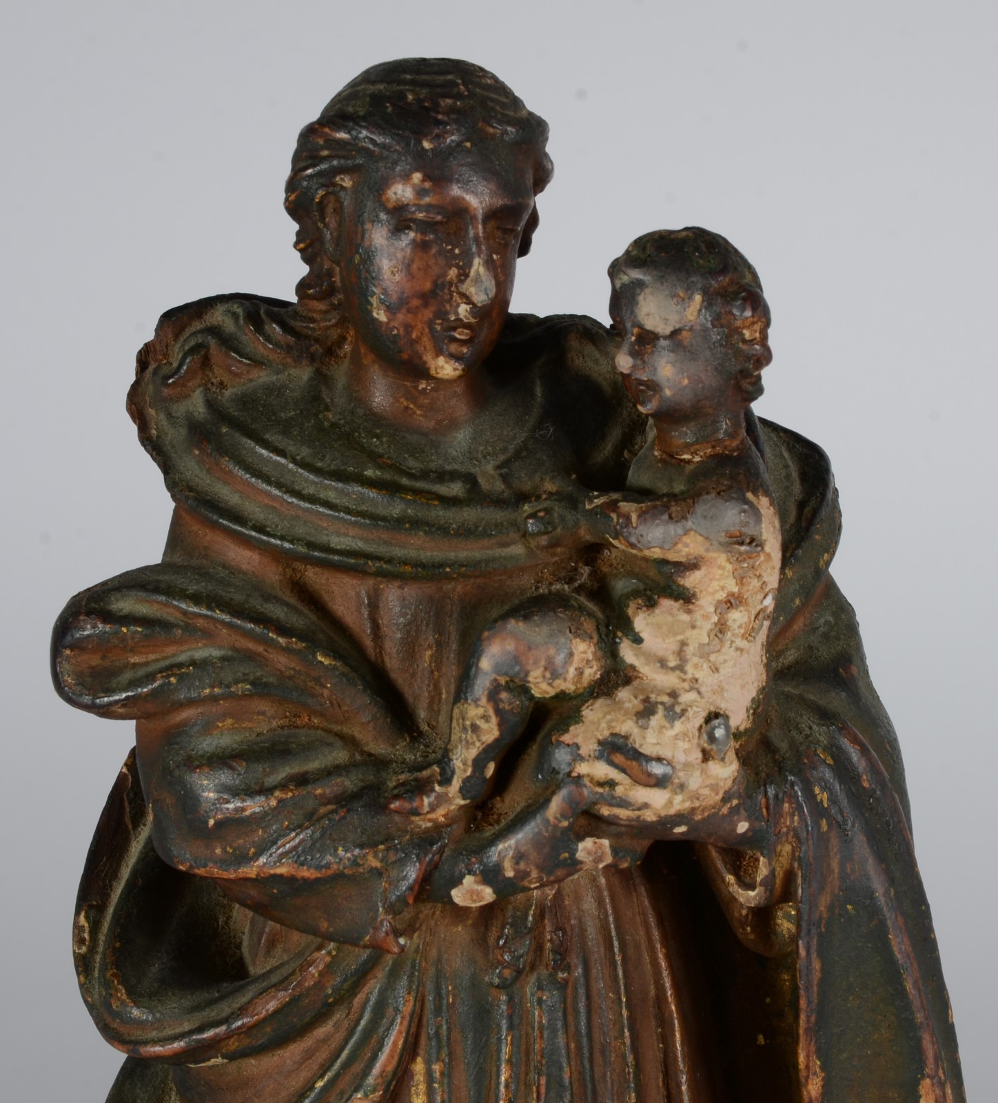 Virgem com menino - Antiga Imagem de madeira policromada. Séc.XIX... - foto 2 de 8