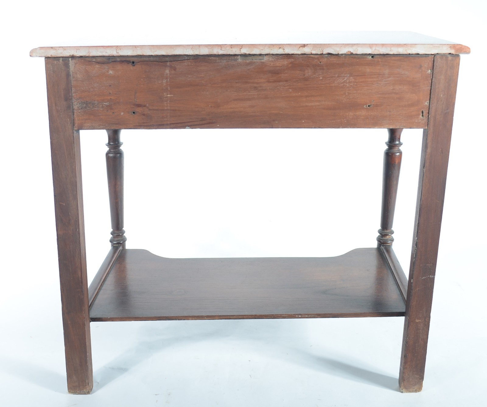 Mesa de encostar de madeira nobre, uma gaveta e tampo de mármore... - foto 8 de 8