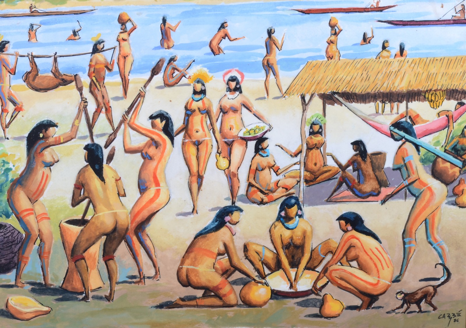 Hector Carybé (1911-1997), Figuras de índias - foto 1 de 4