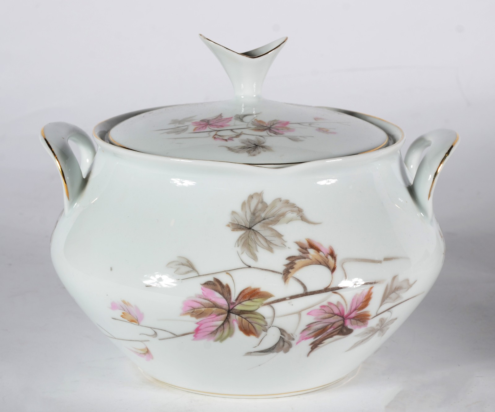 Serviço de jantar de porcelana Steatita na cor branca com flores em... - foto 2 de 6