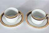 Limoges (1771),  - Duas canecas para consome com pires de porcelana francesa Limoges.