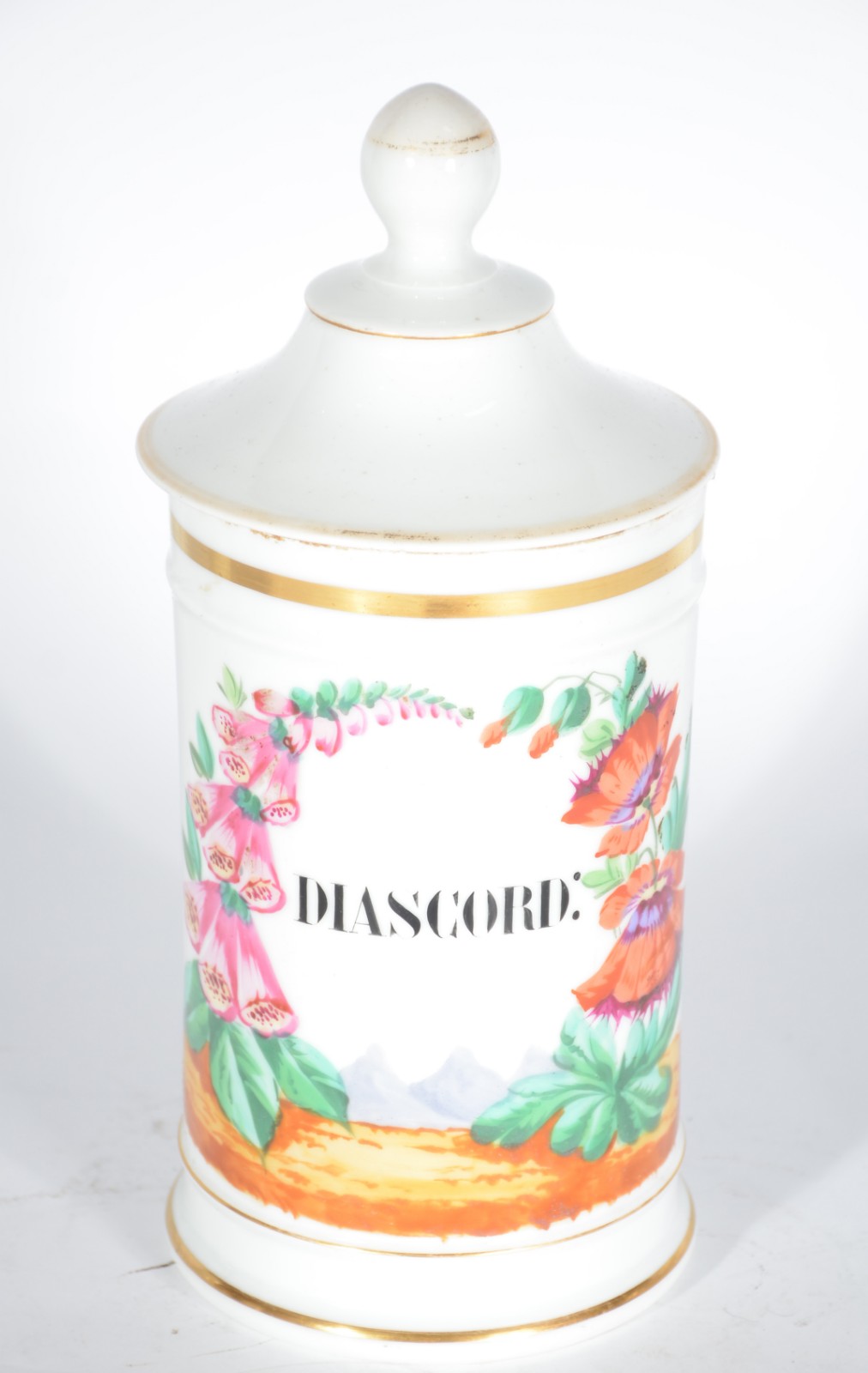 Pote de farmácia de porcelana francesa, inscrição "Diascord:"... - foto 1 de 5