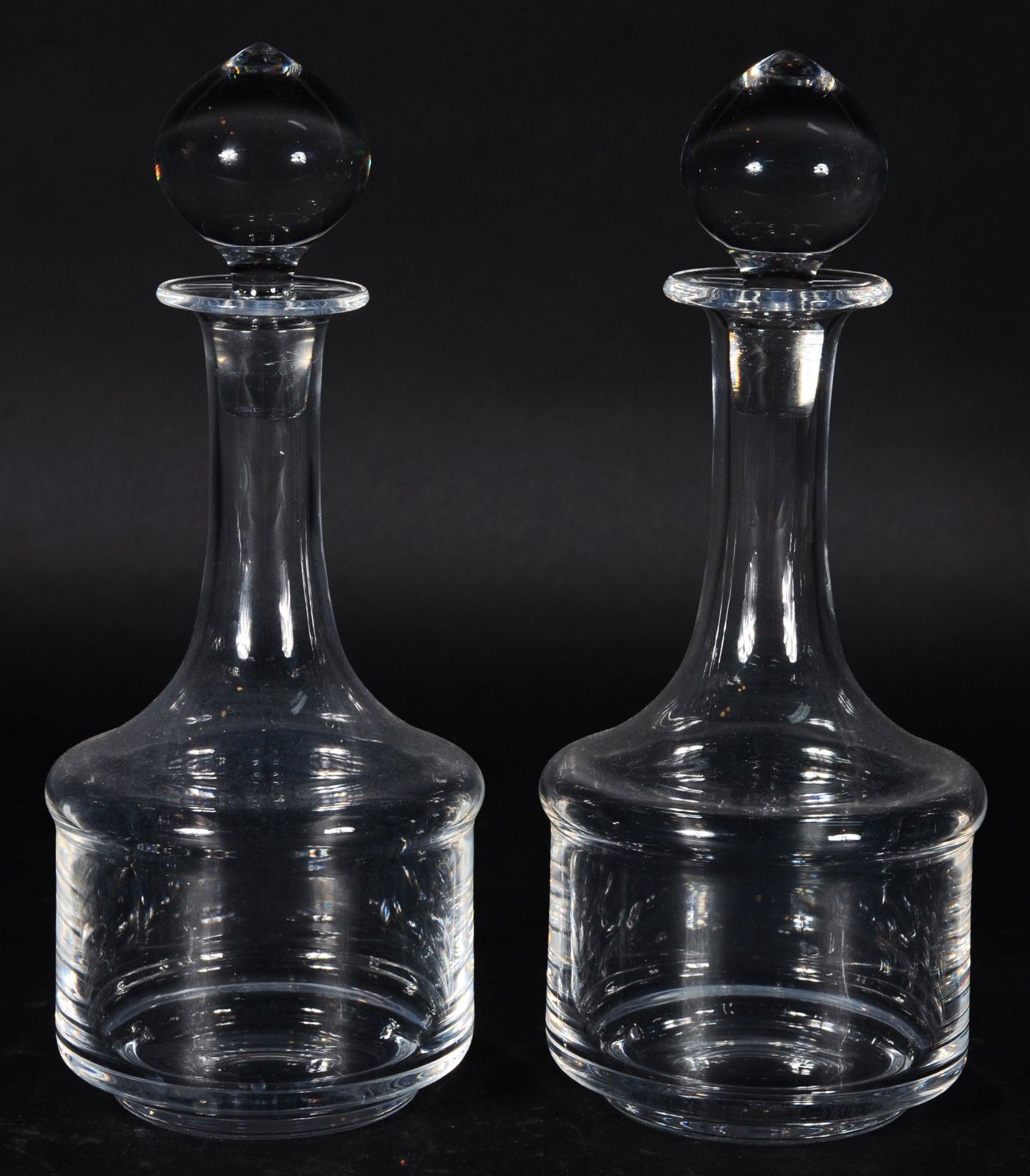 Par de garrafas de cristal liso. - foto 1 de 5