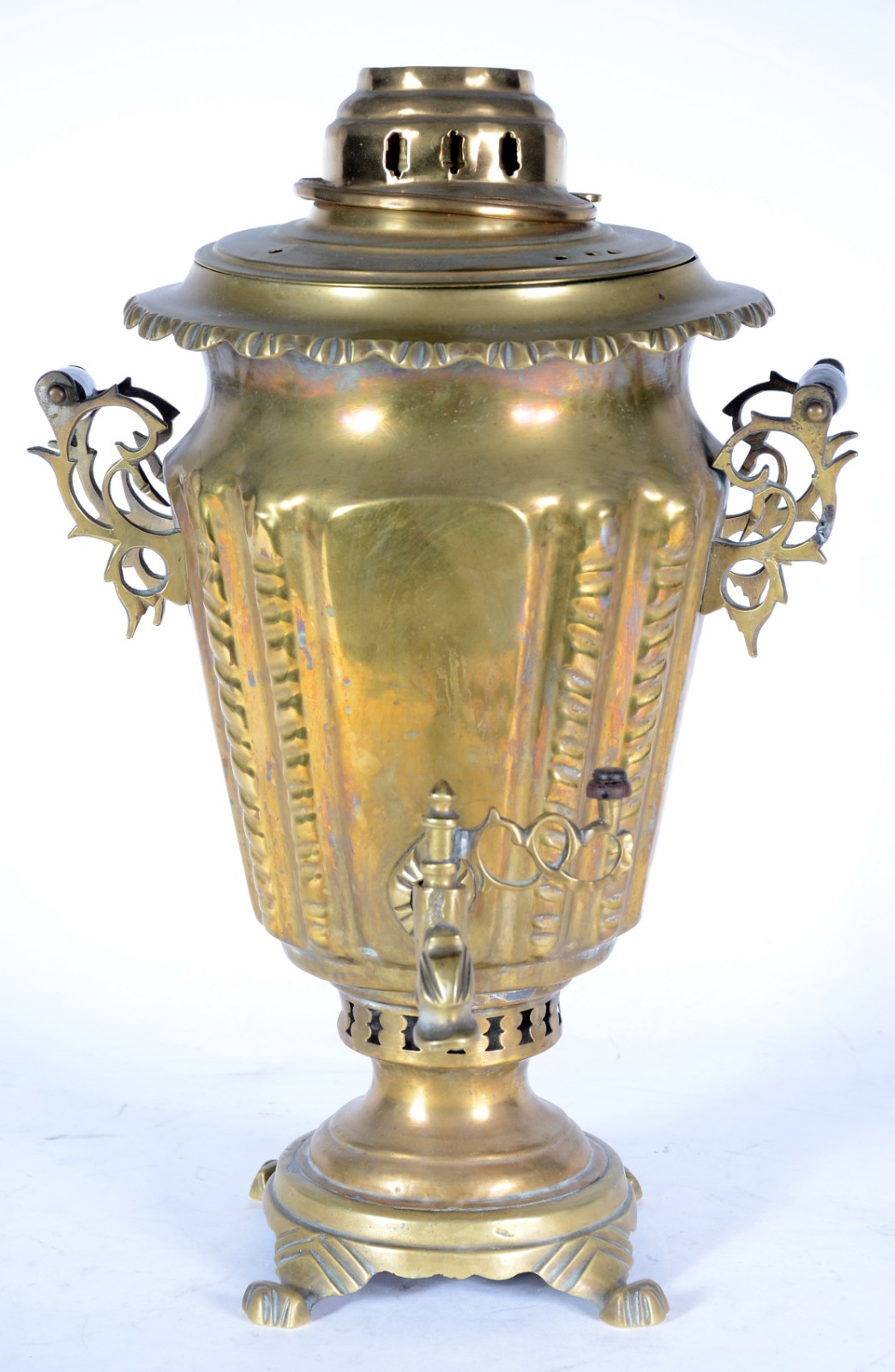 Samovar de metal dourado. Desgastes. - foto 2 de 9
