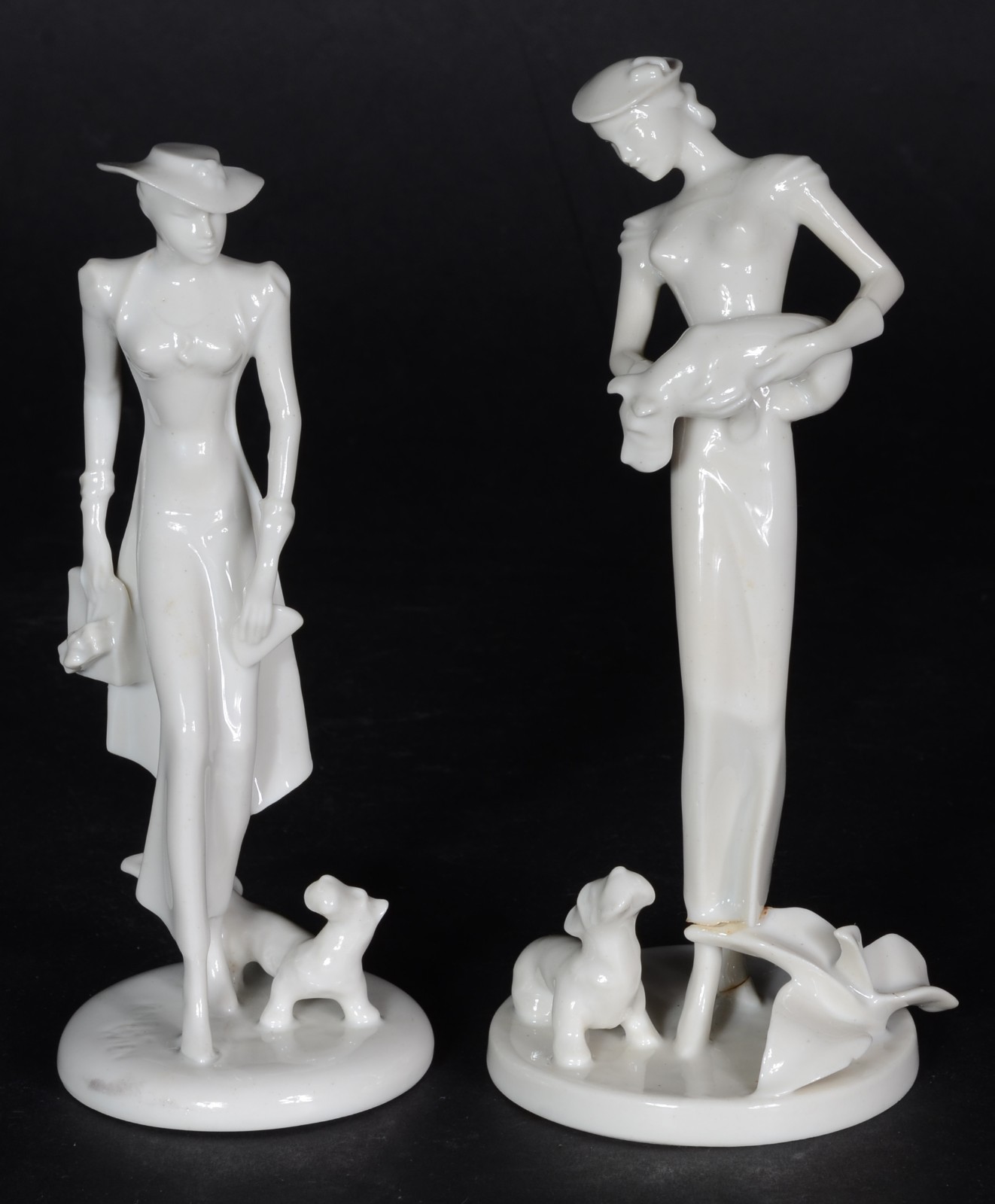 Par de esculturas de porcelana alemã branca Kunstporzellane... - foto 1 de 8