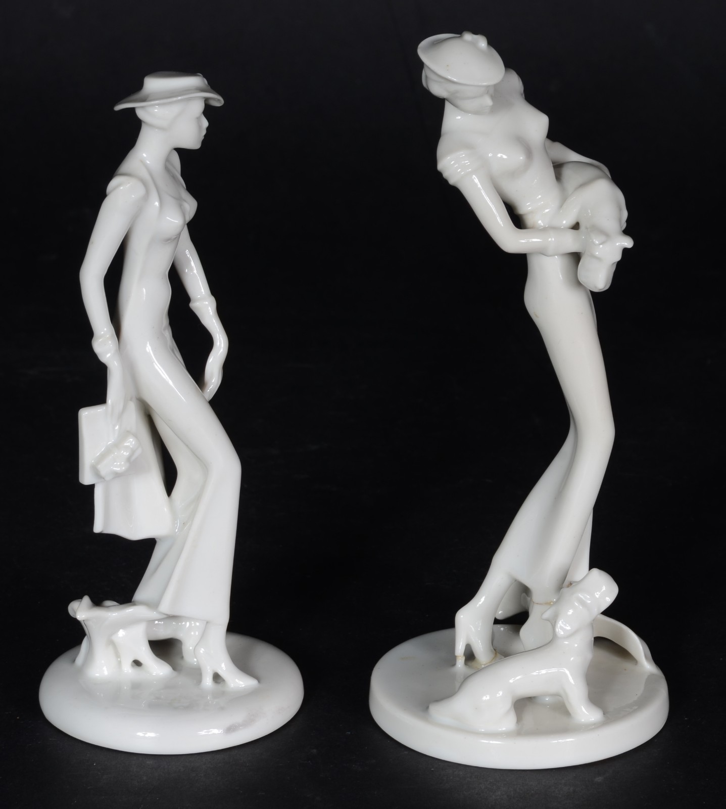 Par de esculturas de porcelana alemã branca Kunstporzellane... - foto 2 de 8