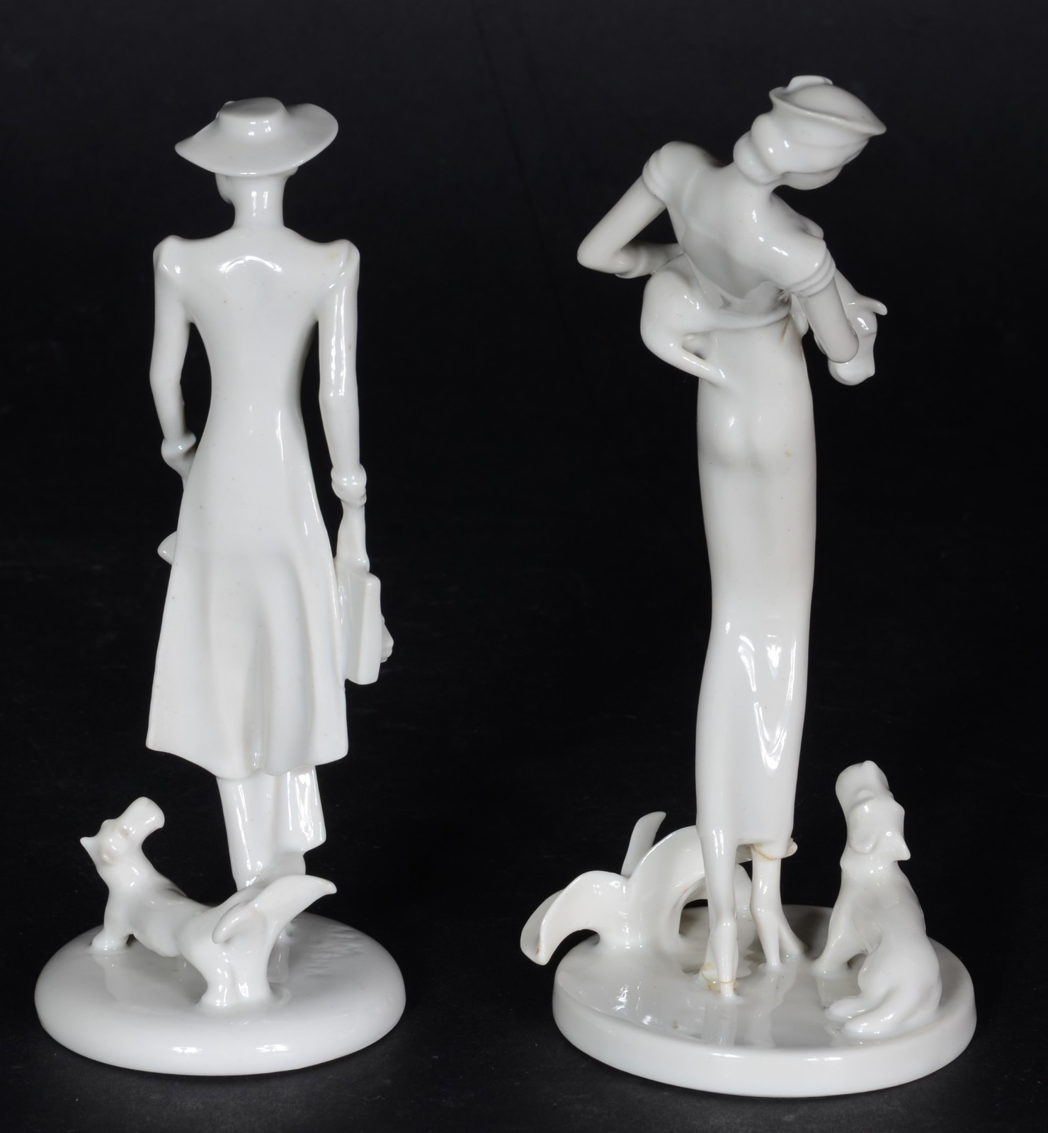 Par de esculturas de porcelana alemã branca Kunstporzellane... - foto 3 de 8