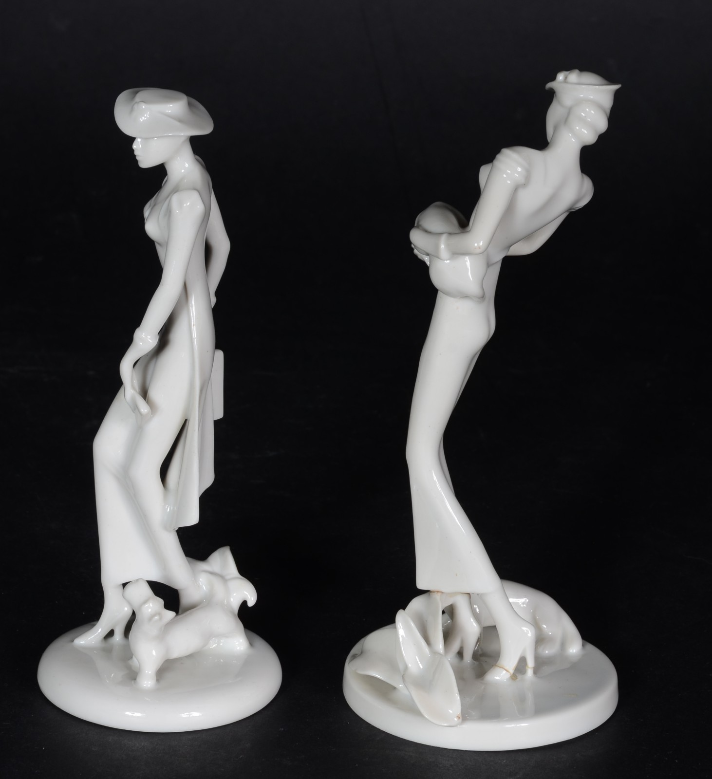 Par de esculturas de porcelana alemã branca Kunstporzellane... - foto 4 de 8