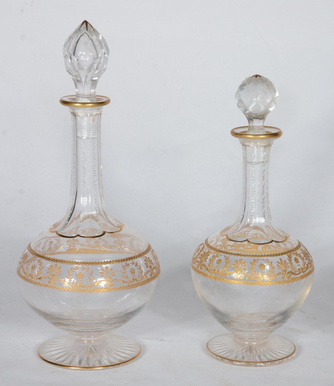 Diversas peças de cristal frances lavrado com rica pintura de... - foto 3 de 4