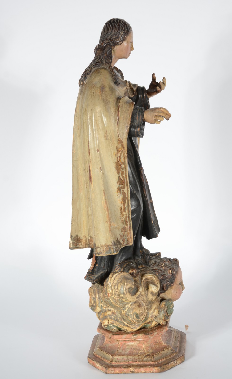 Nossa Senhora do Carmo - Antiga imagem de madeira policromada, olhos... - foto 3 de 10