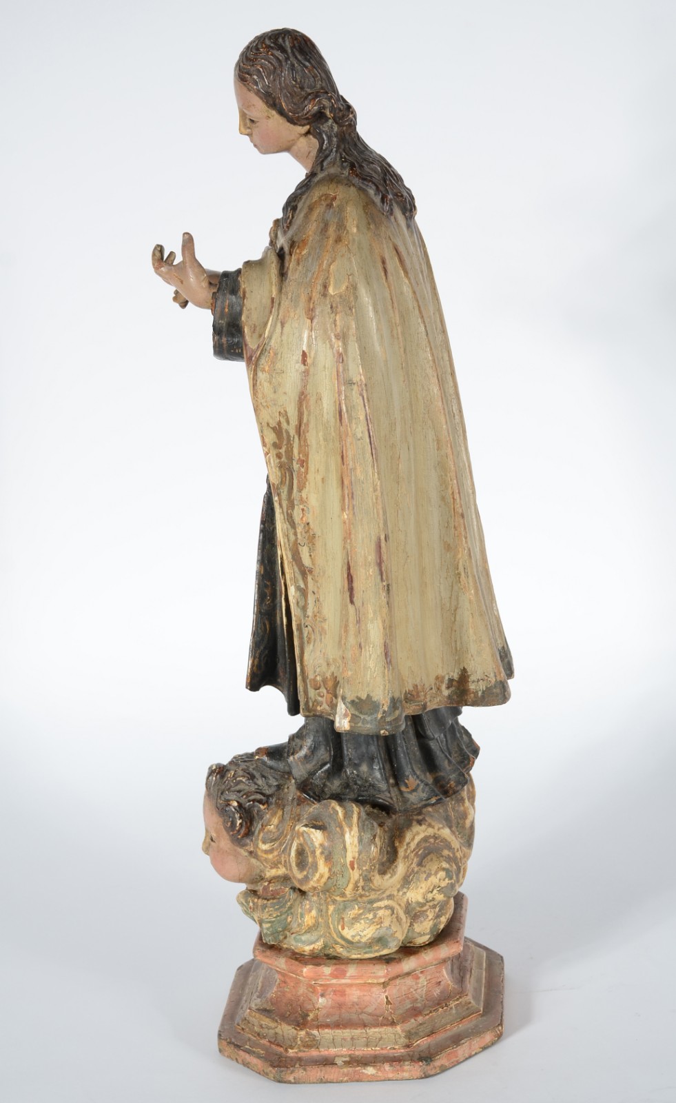 Nossa Senhora do Carmo - Antiga imagem de madeira policromada, olhos... - foto 6 de 10