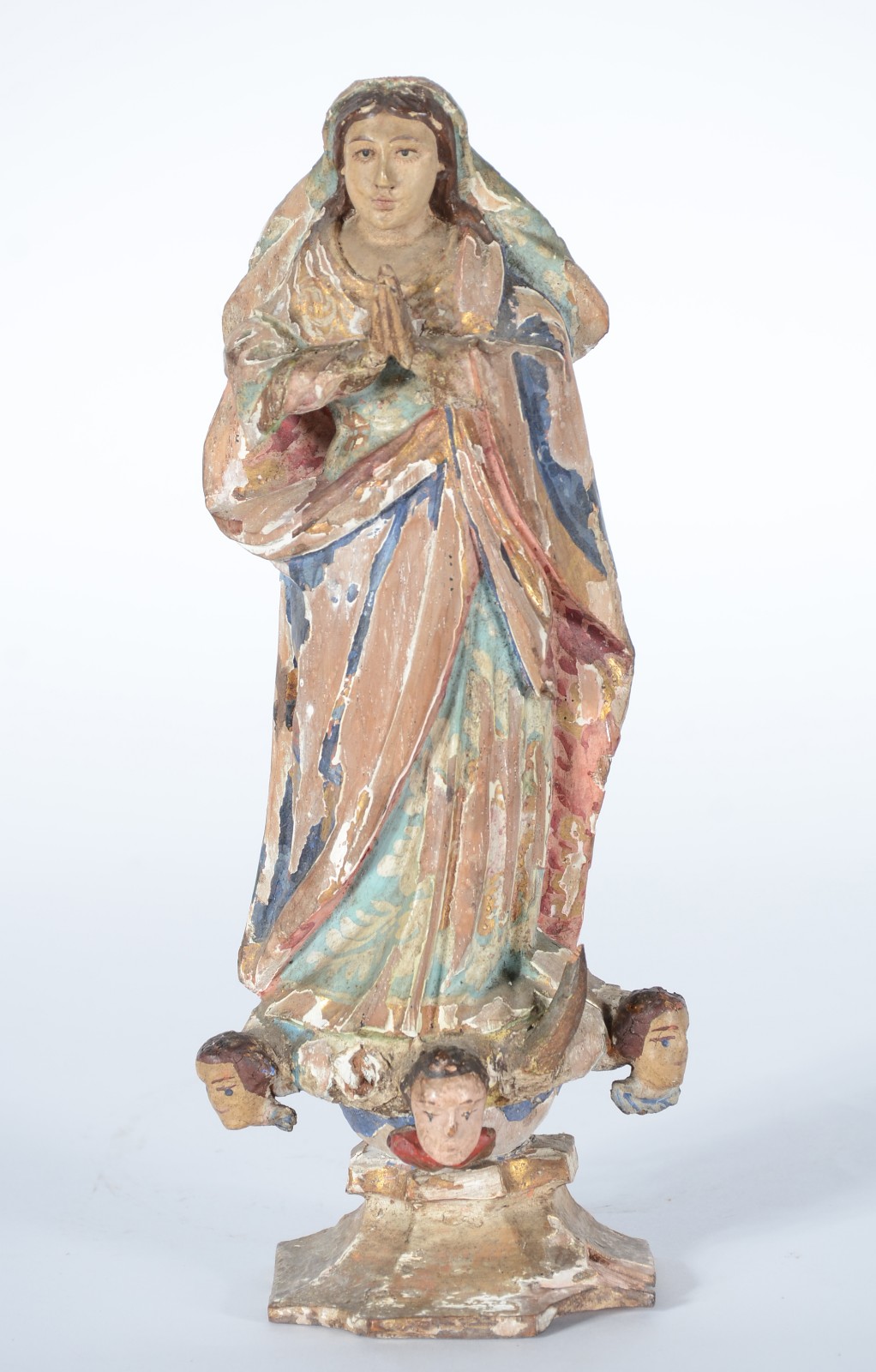 Nossa Senhora da Conceição - Imagem de madeira policromada. Desgastes. - foto 1 de 7