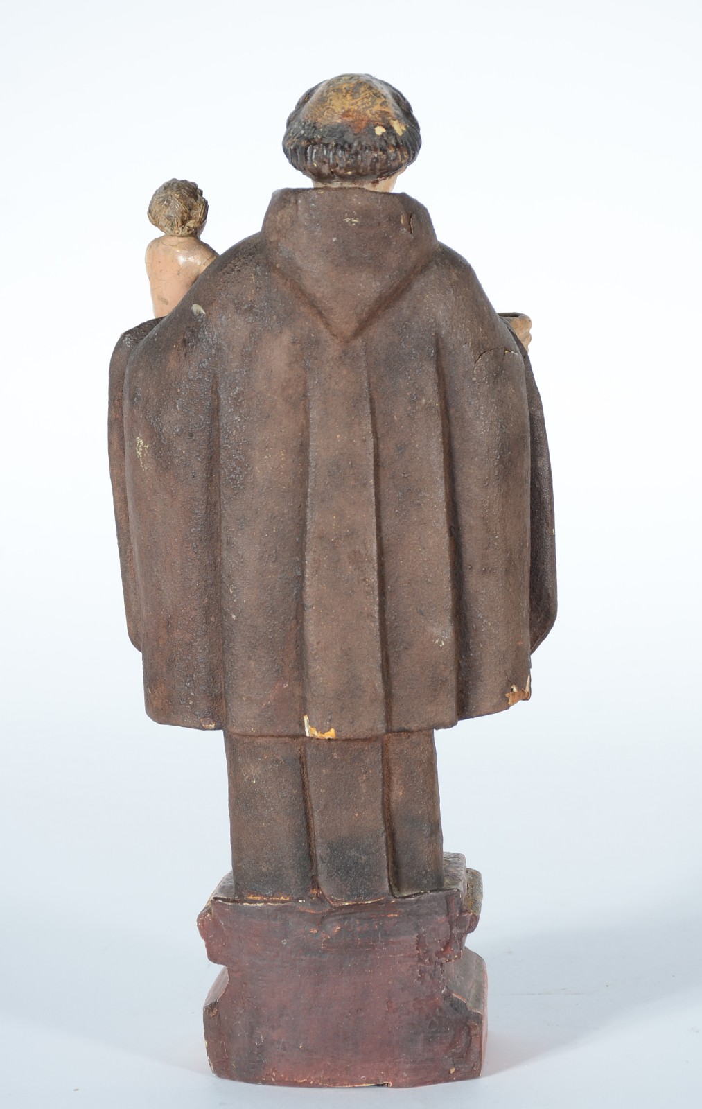 Santo Antônio com menino - Imagem de madeira policromia. Desgastes. - foto 5 de 8