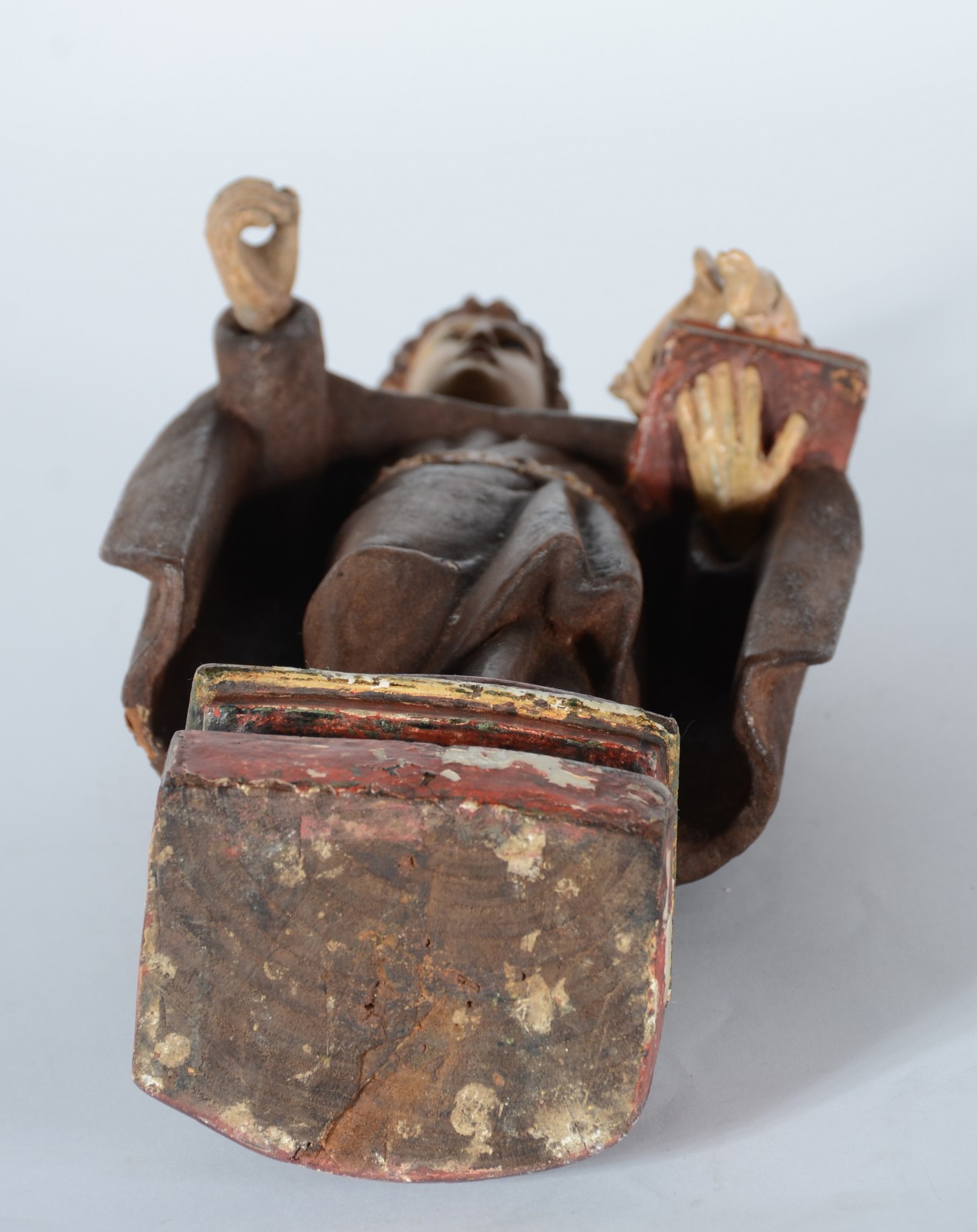 Santo Antônio com menino - Imagem de madeira policromia. Desgastes. - foto 8 de 8