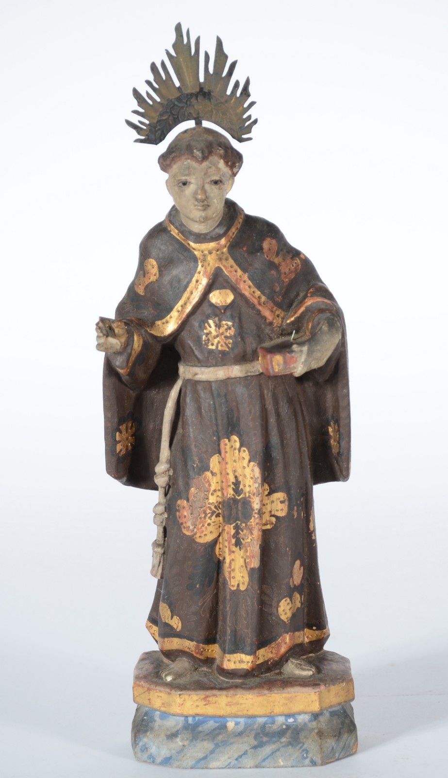 Santo Antonio - Imagem de madeira policromada com resplendor de... - foto 1 de 8