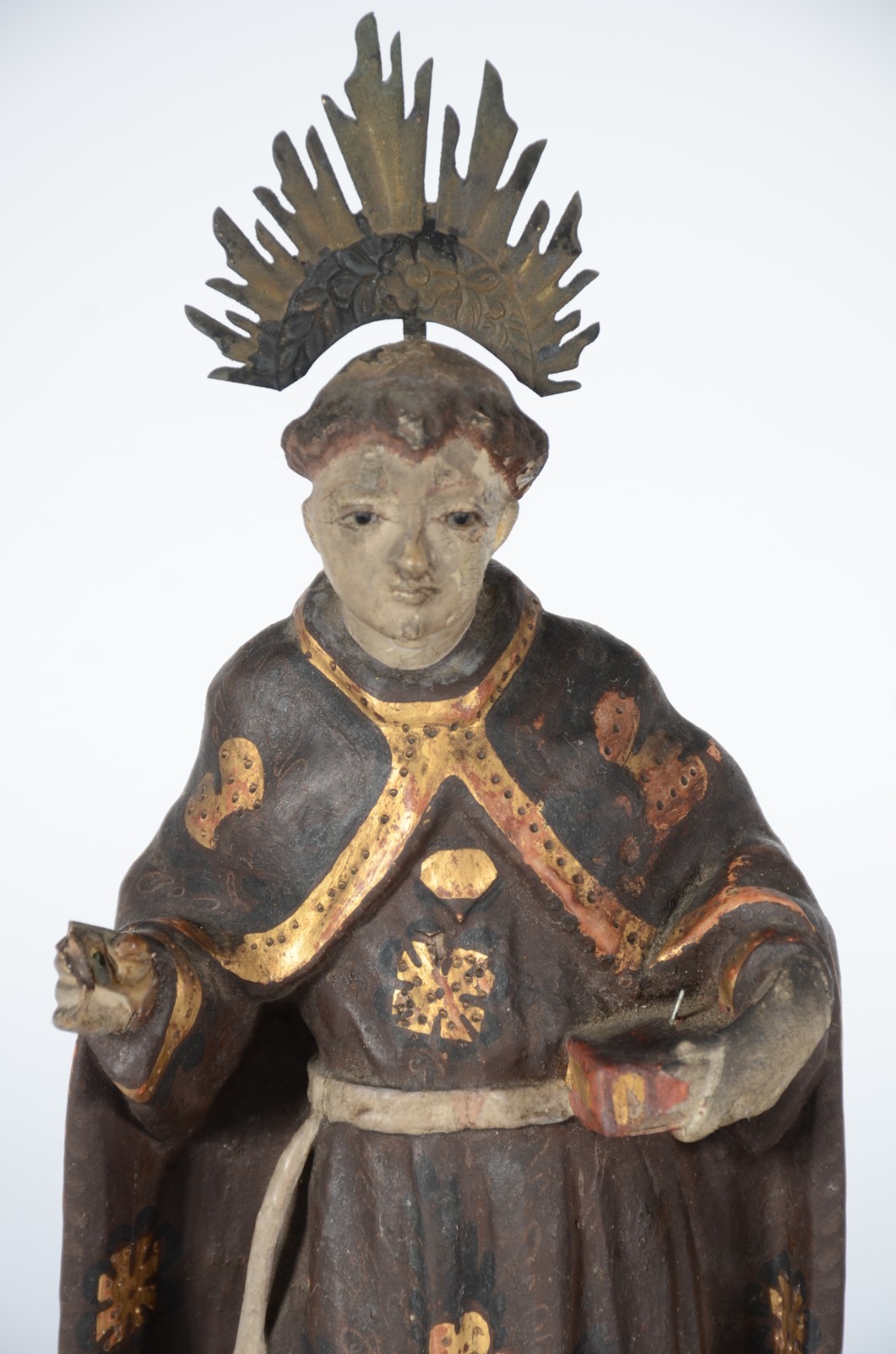 Santo Antonio - Imagem de madeira policromada com resplendor de... - foto 2 de 8