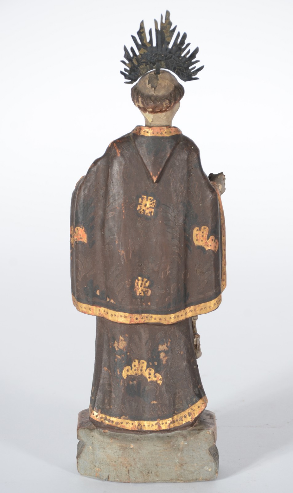 Santo Antonio - Imagem de madeira policromada com resplendor de... - foto 6 de 8