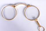 Antigo L'orgnon óculos de uma só haste em ouro ... - Antigo L'orgnon óculos de uma só haste em ouro 18 k.