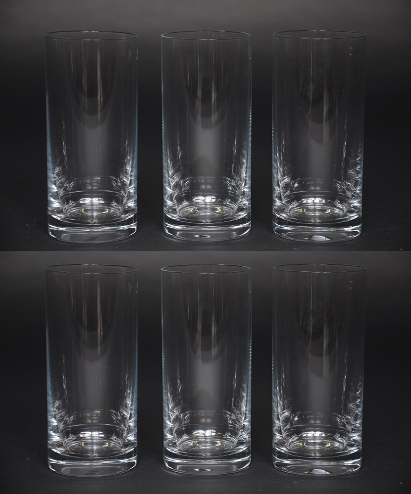 Seis copos longos de cristal para whisly.