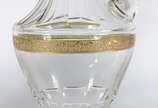 Parte de serviço de cristal tcheco com borda em... - Parte de serviço de cristal tcheco com borda em tarja dourada, composto de: 3 taças para champagne, 1 para vinho branco, 7 copos para água, 4 pa...