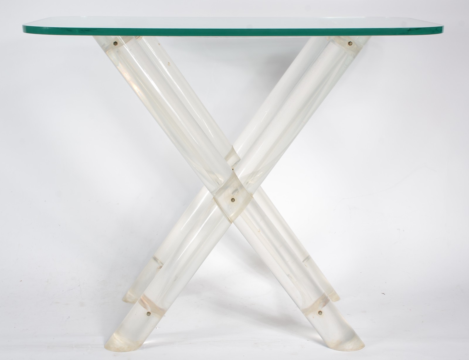 Mesa/bar com base de acrílico e tampo de vidro. - foto 2 de 6